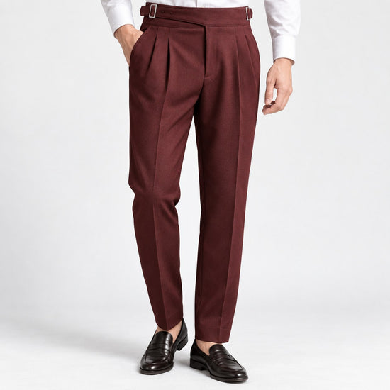 High waist pleated trousers
