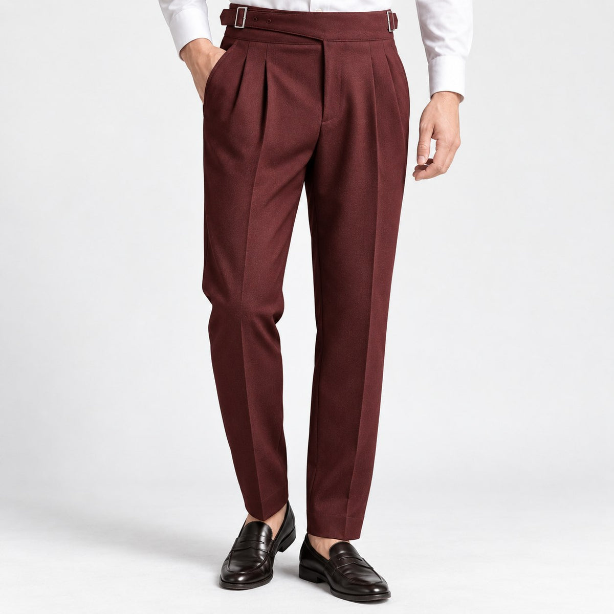 High waist pleated trousers