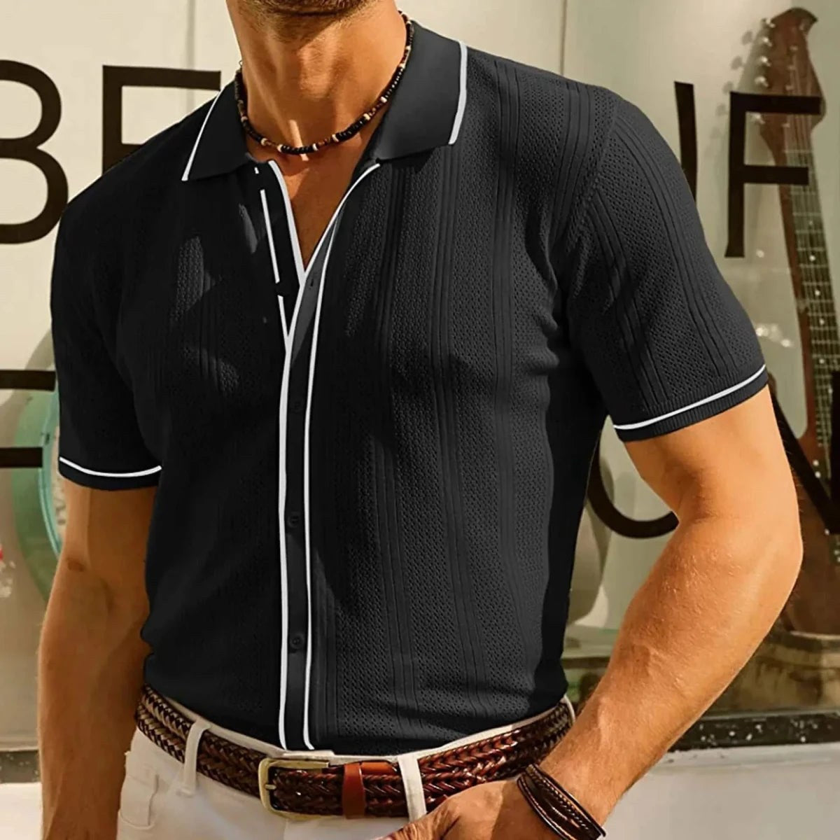 Ice silk summer short sleeve shirt