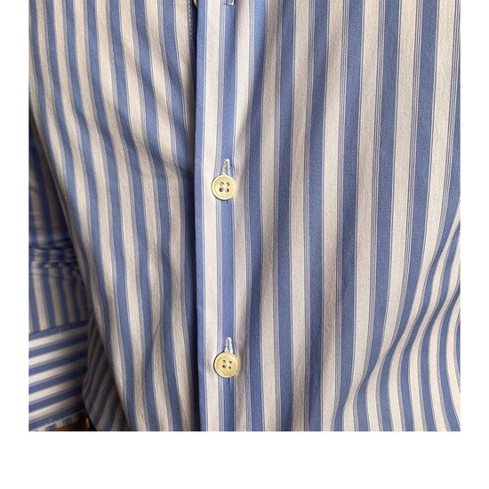 Italian Blue Striped Shirt