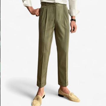 Italian design ankle high-waist trousers
