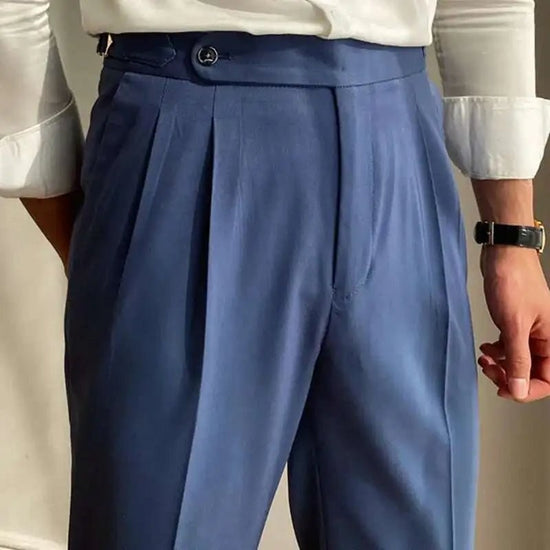 Italian design ankle high-waist trousers
