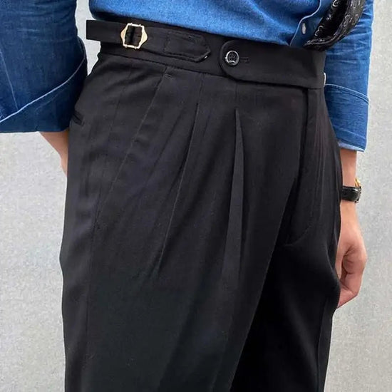 Italian design ankle high-waist trousers