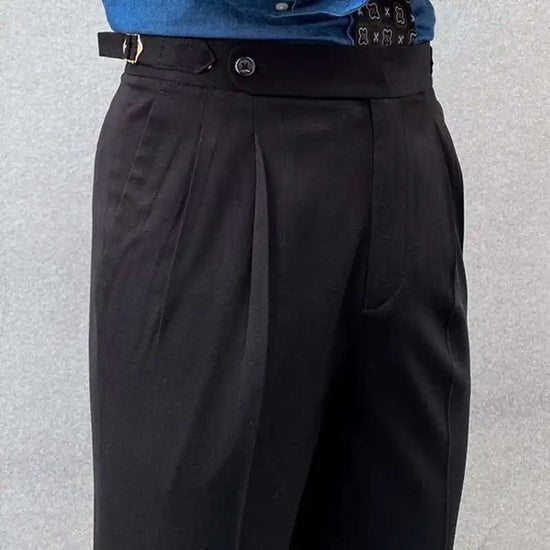 Italian design ankle high-waist trousers