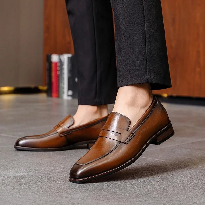 Italian luxury slip on elegant shoes