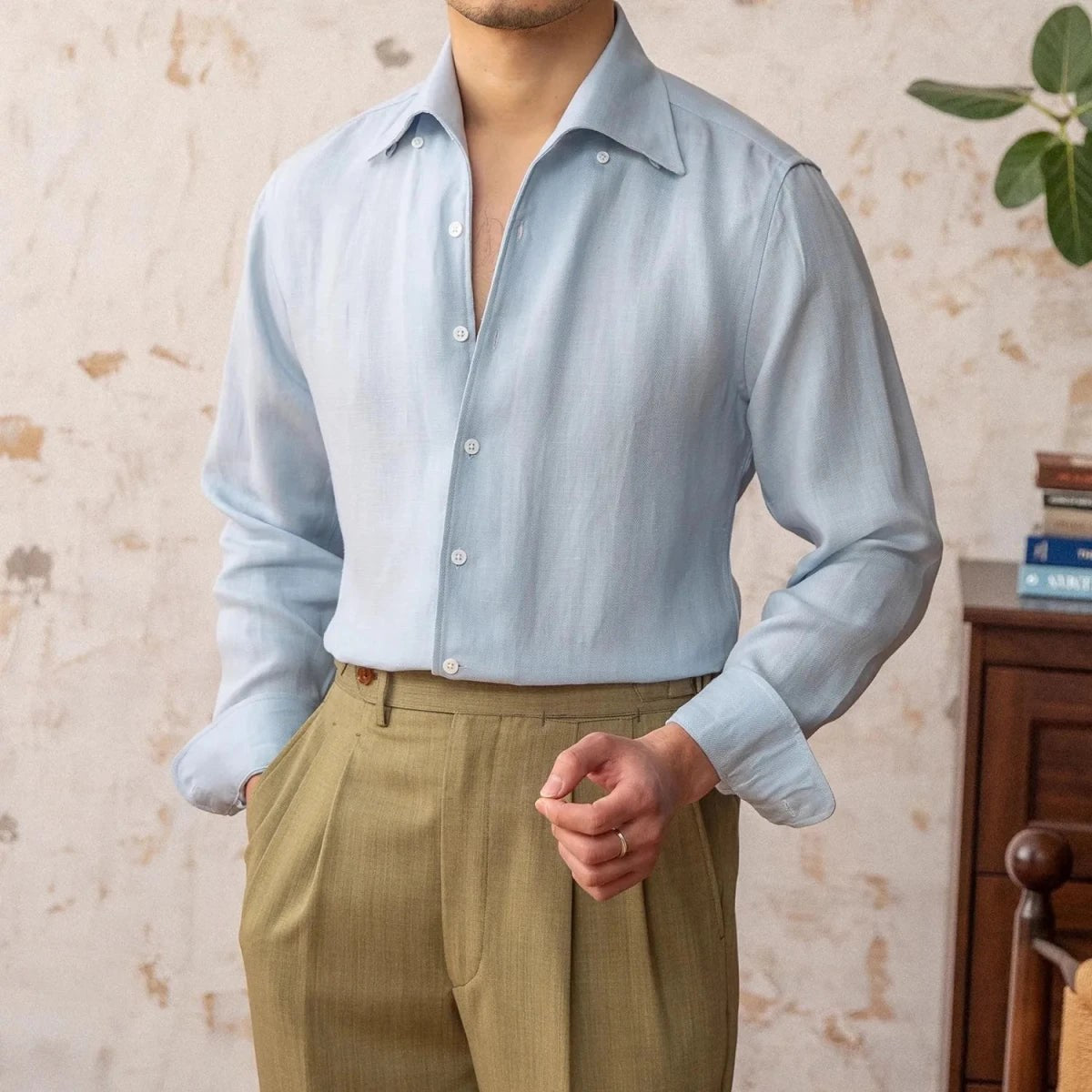 Italian old money fit summer shirt