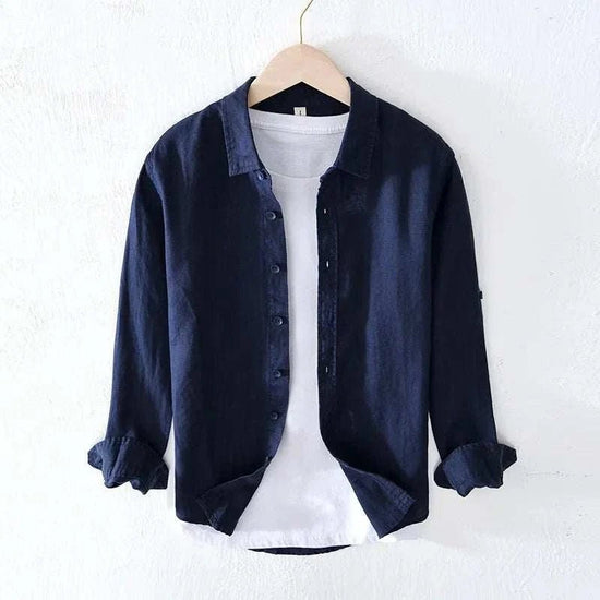 Italian pure linen long-sleeve shirt