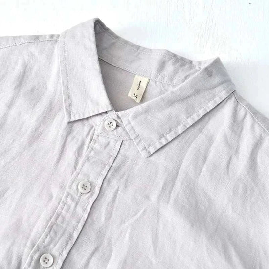 Italian pure linen long-sleeve shirt