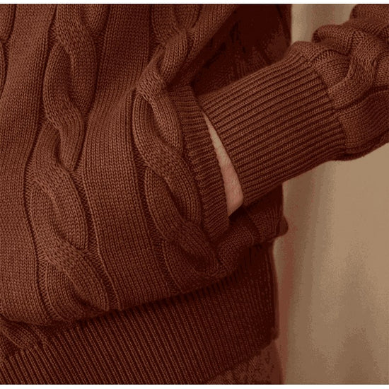 Knit cardigan double zipper