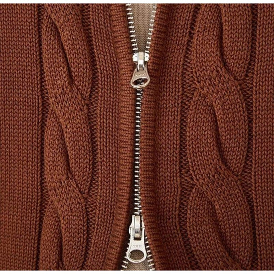 Knit cardigan double zipper