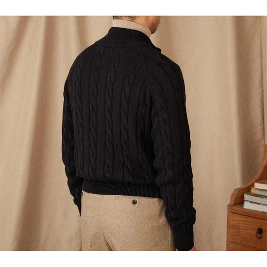 Knit cardigan double zipper