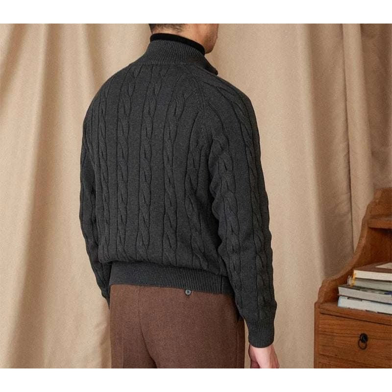 Knit cardigan double zipper