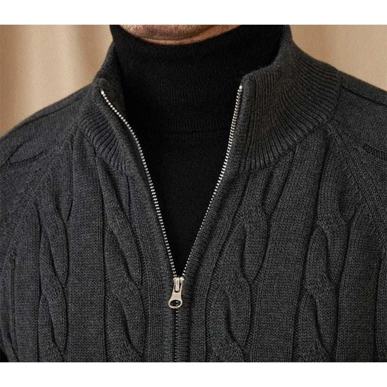 Knit cardigan double zipper