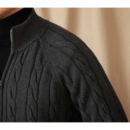 Knit cardigan double zipper