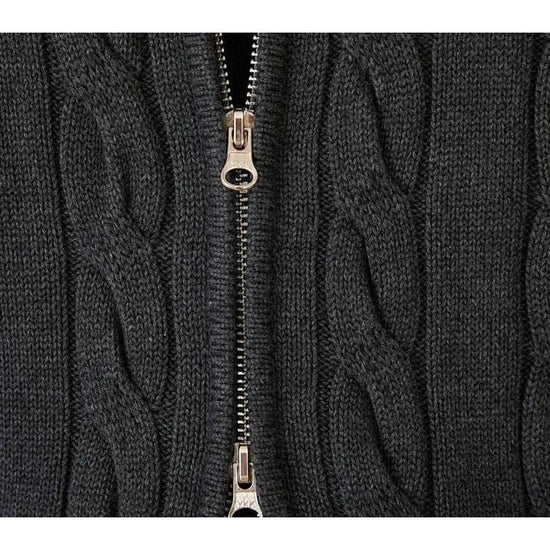 Knit cardigan double zipper