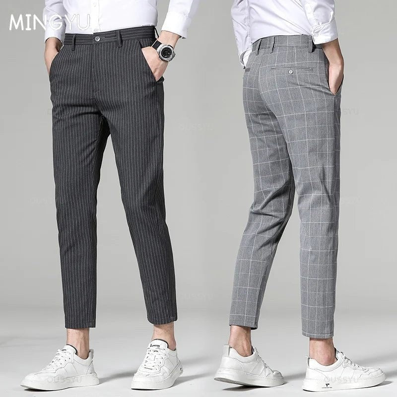 Korean formal checked pants