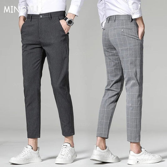 Korean formal checked pants