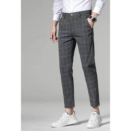 Korean formal checked pants