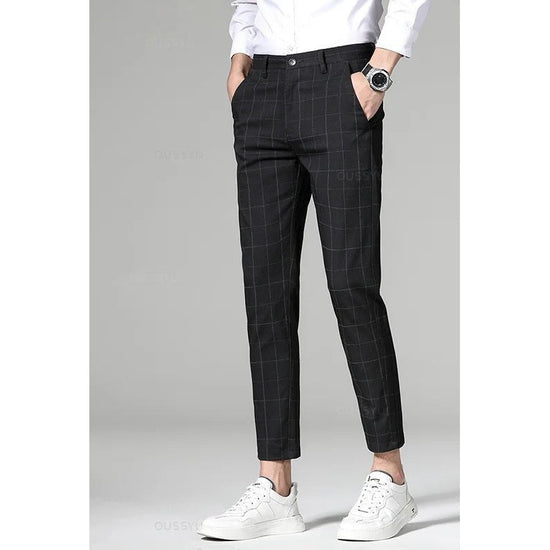 Korean formal checked pants
