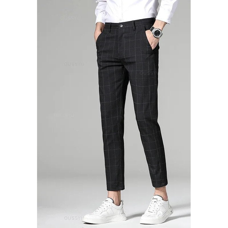 Korean formal checked pants