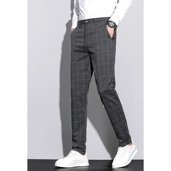 Korean formal checked pants