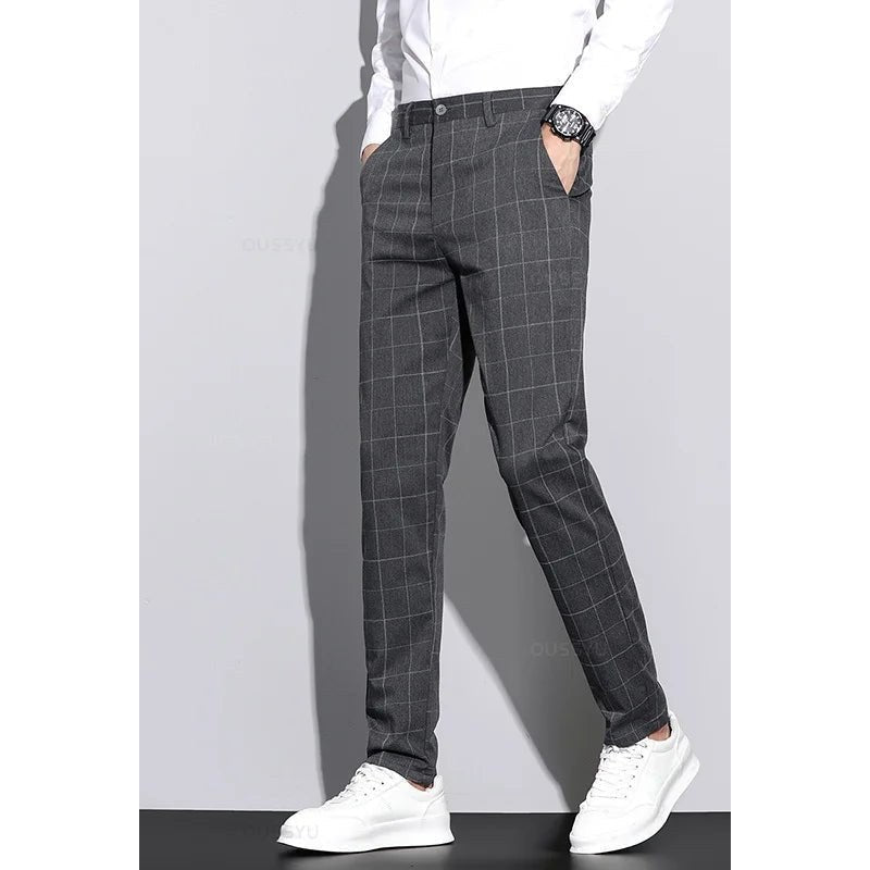 Korean formal checked pants