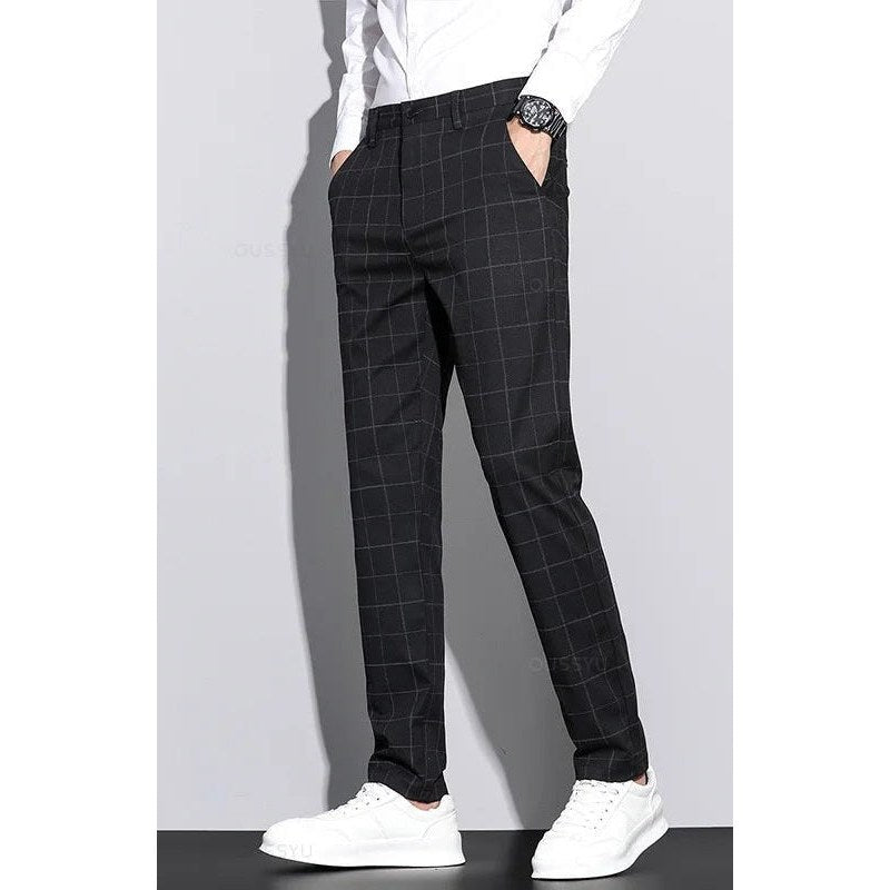 Korean formal checked pants