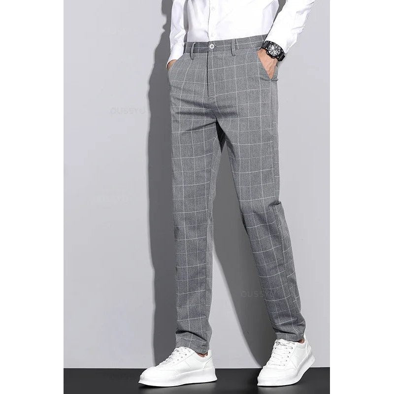 Korean formal checked pants