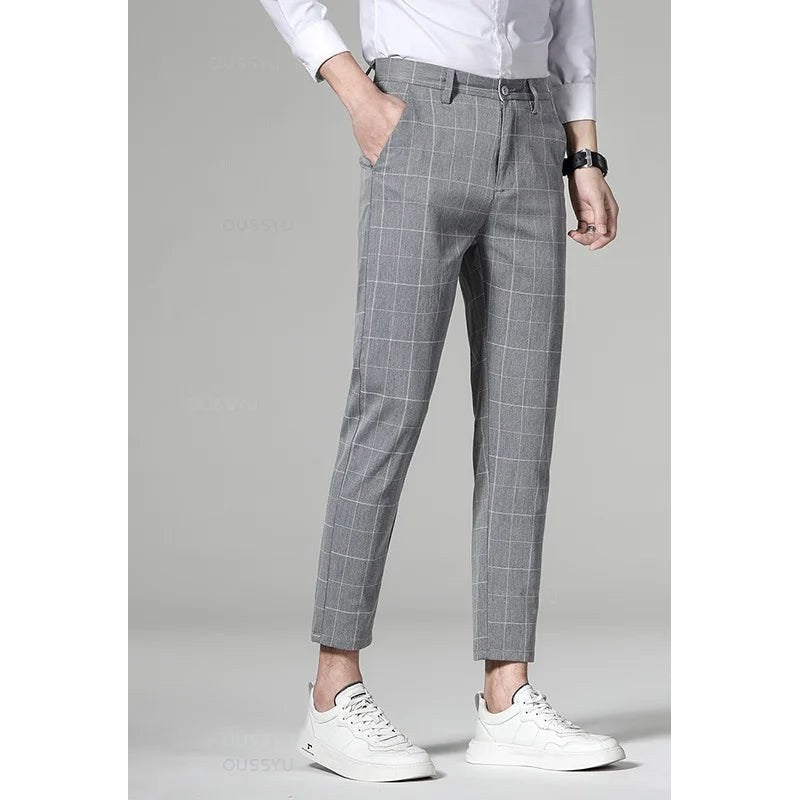 Korean formal checked pants