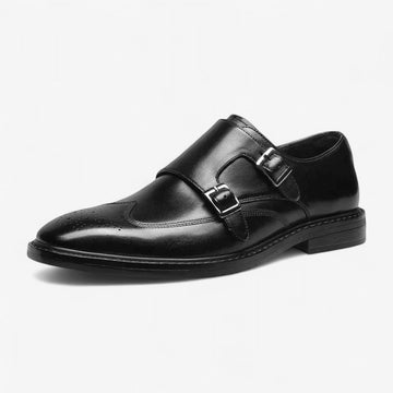 Leather business formal monk shoes