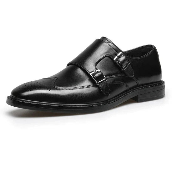Leather business formal monk shoes
