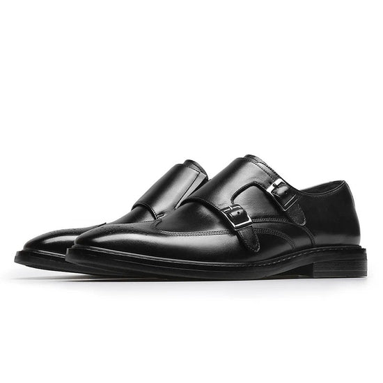 Leather business formal monk shoes