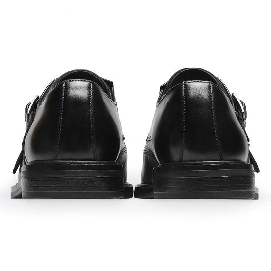Leather business formal monk shoes