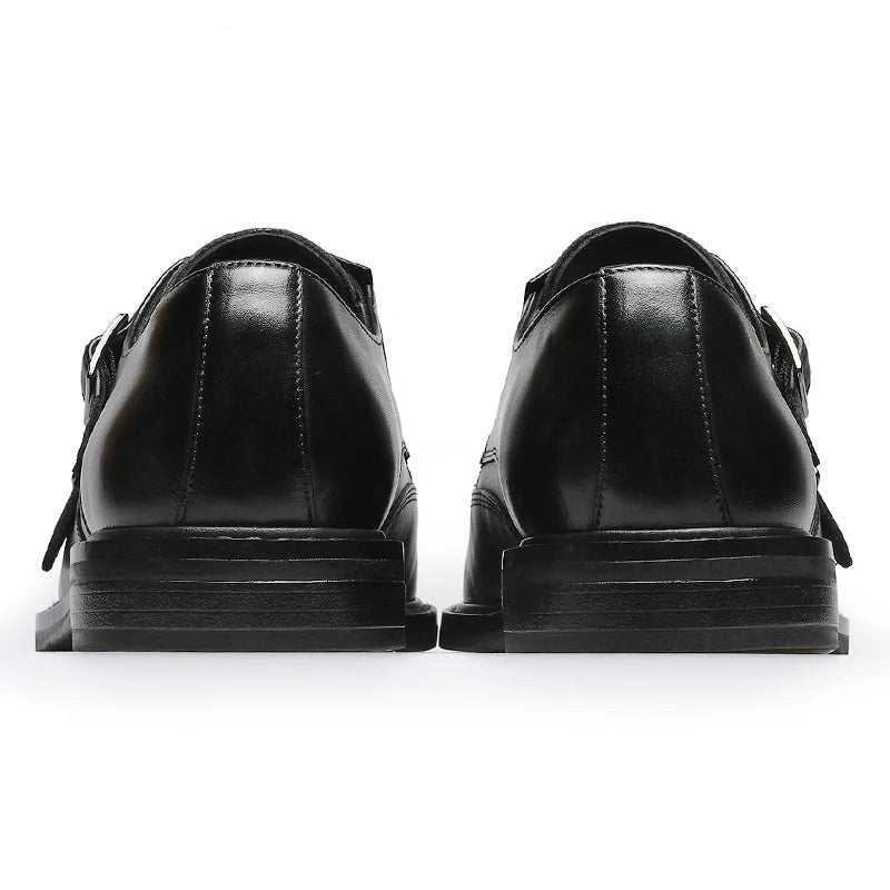 Leather business formal monk shoes