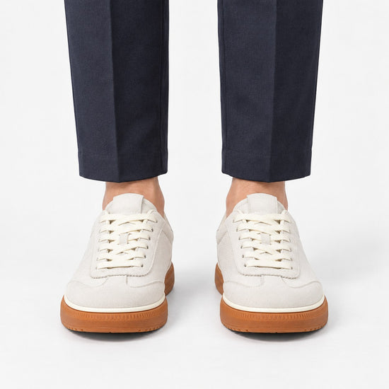 Leather low top sneakers with chunky gum soles
