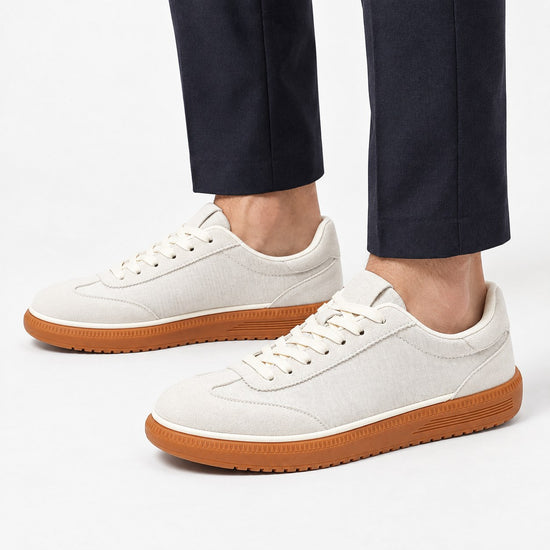 Leather low top sneakers with chunky gum soles