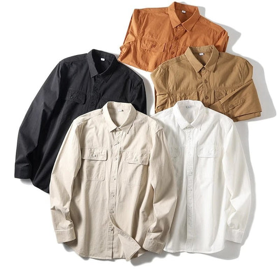 Leo 100% cotton retro utility shirt