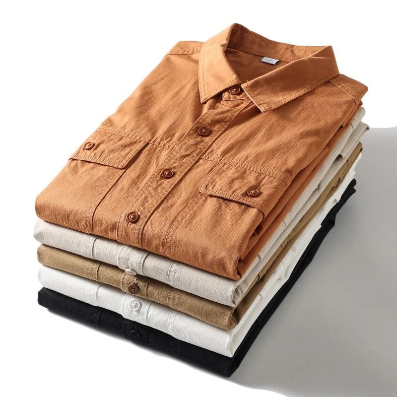 Leo 100% cotton retro utility shirt