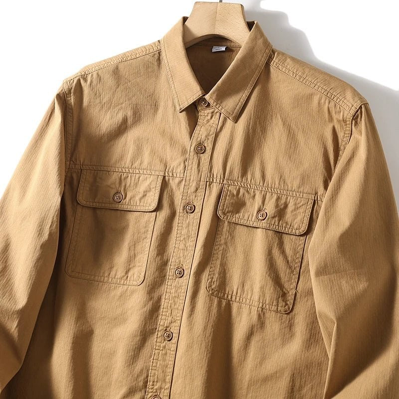 Leo 100% cotton retro utility shirt