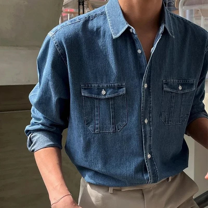 Leo casual spring denim shirt