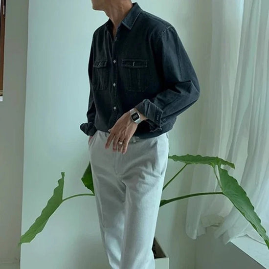 Leo casual spring denim shirt