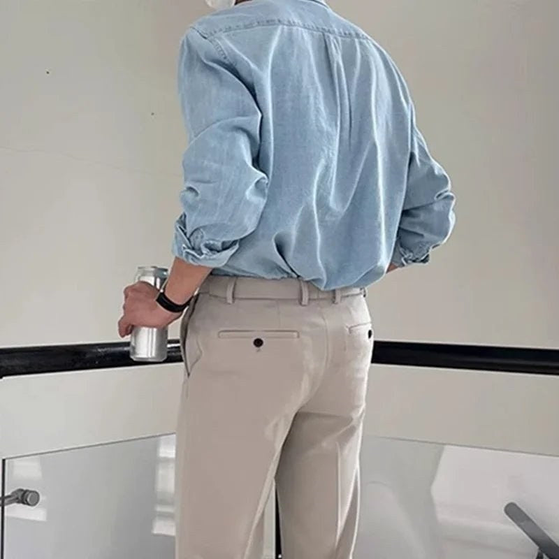 Leo casual spring denim shirt