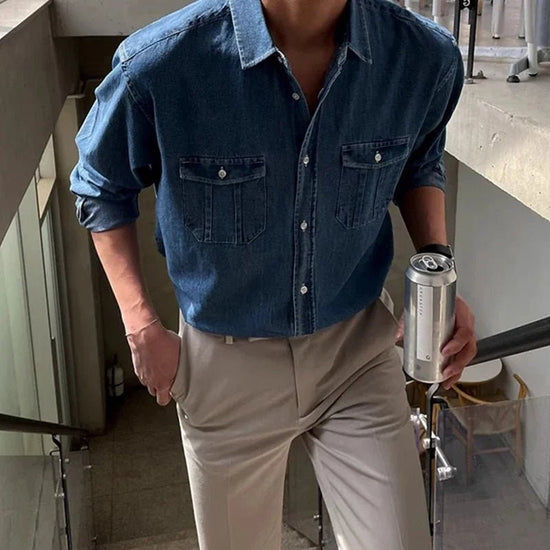 Leo casual spring denim shirt