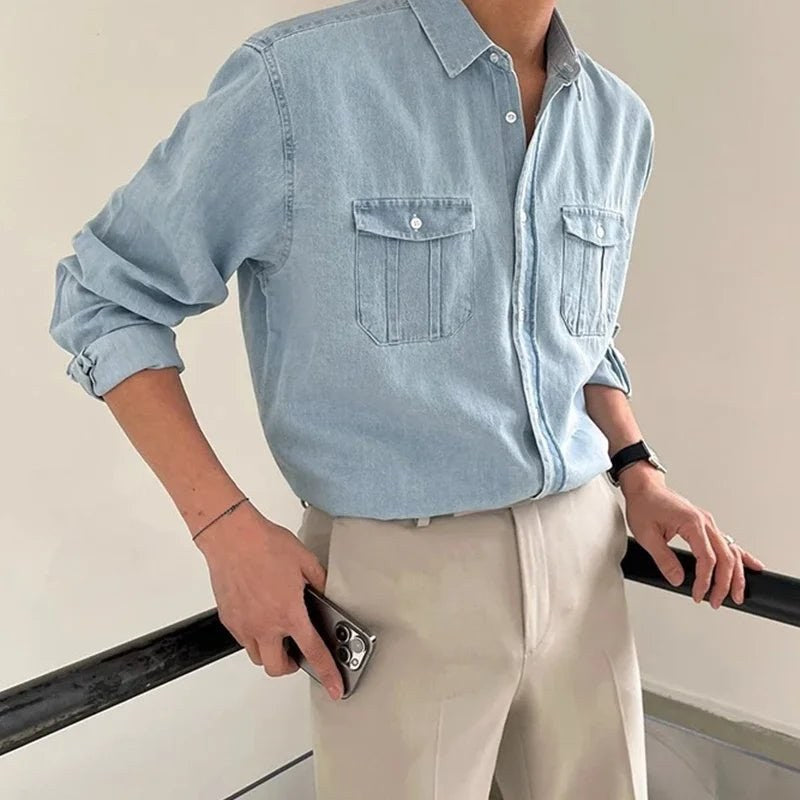 Leo casual spring denim shirt