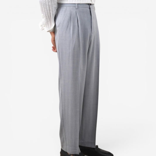 Leo double pleated business trousers straight fit