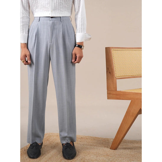 Leo double pleated business trousers straight fit