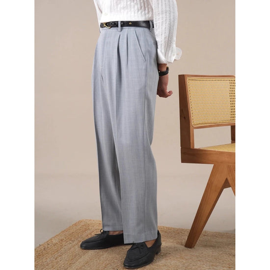 Leo double pleated business trousers straight fit
