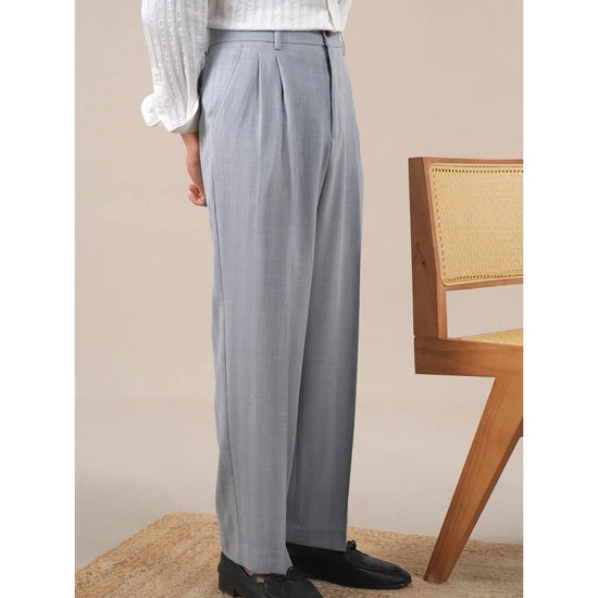 Leo double pleated business trousers straight fit