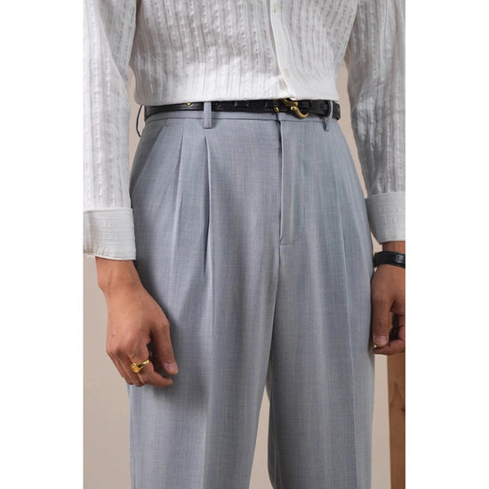Leo double pleated business trousers straight fit