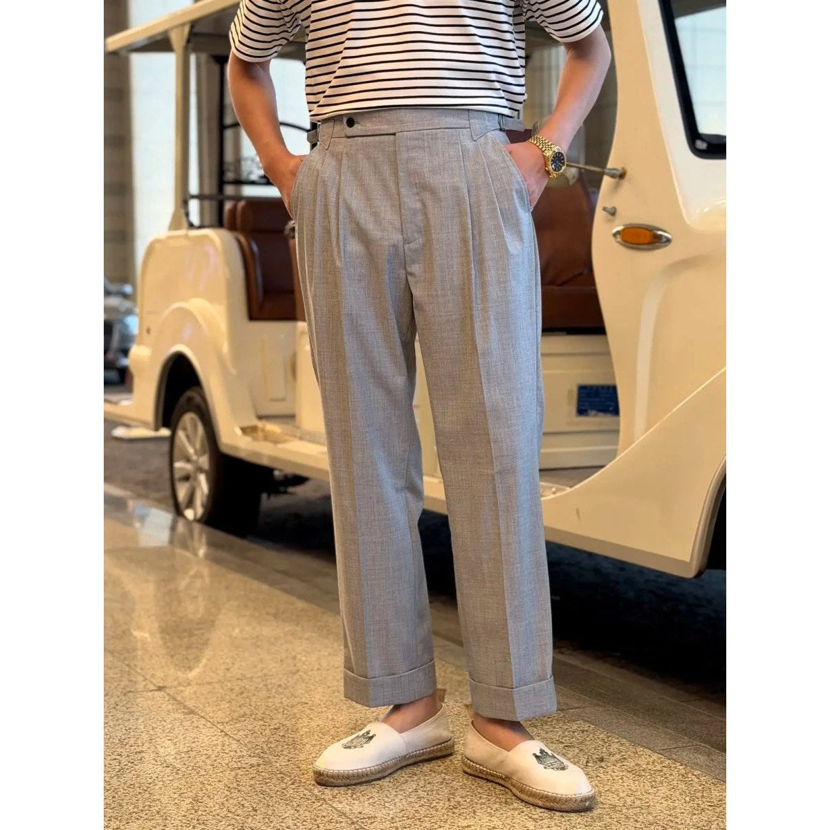 Leo elegant business gray trousers
